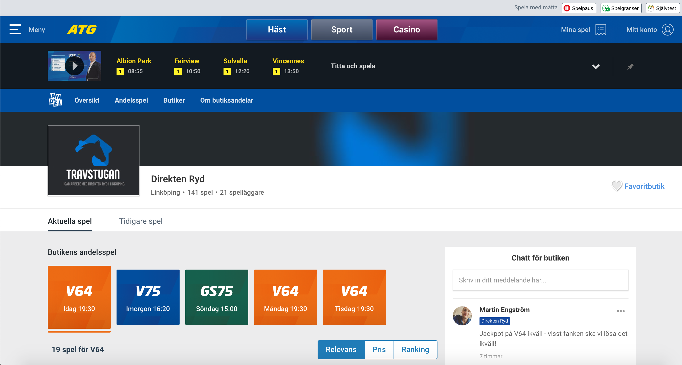 ATG Tillsammans - Butikssida