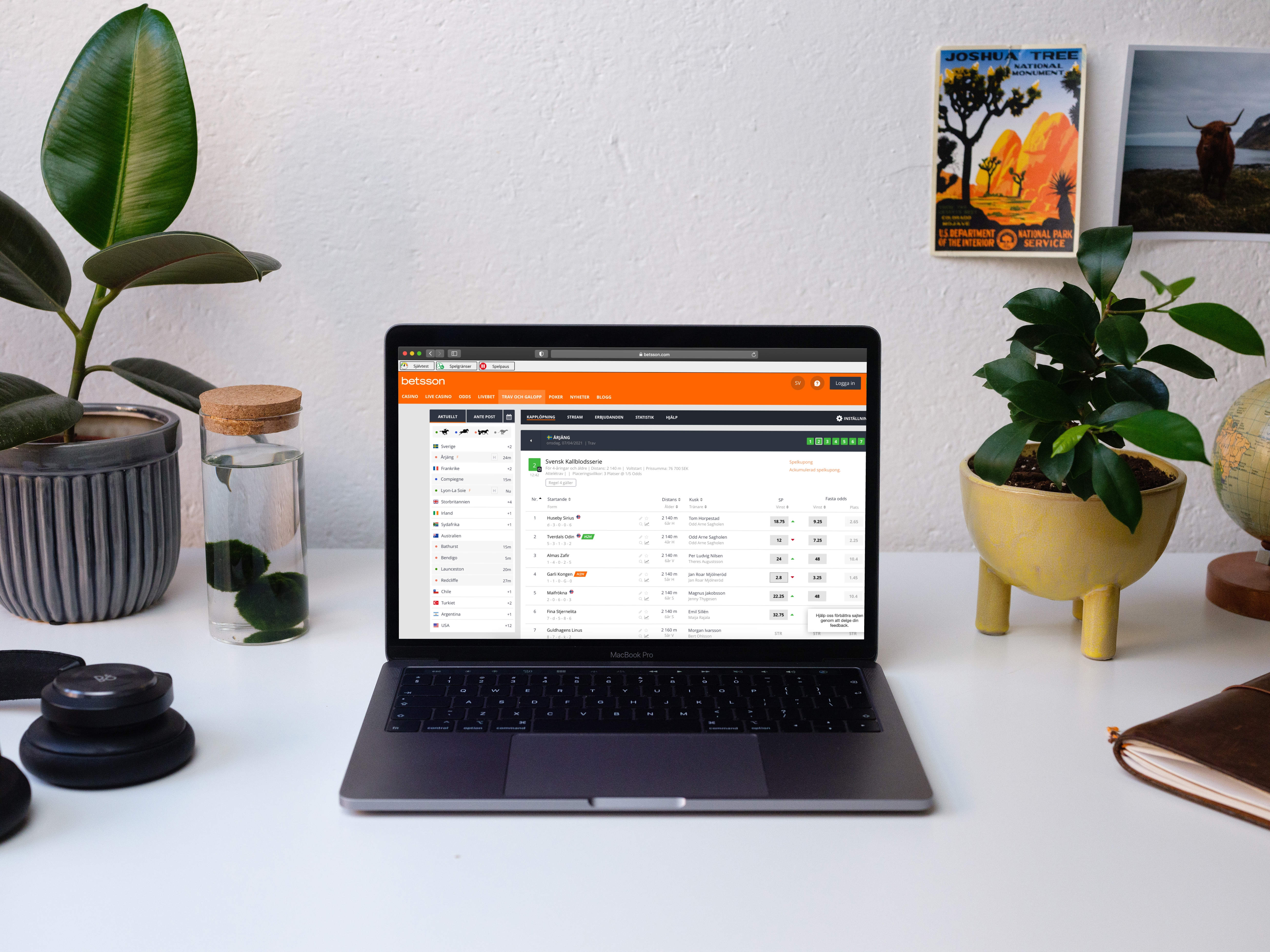 Betsson desktop trav